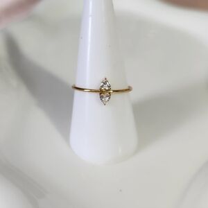 Stainless Steel Double Heart Dainty Ring
